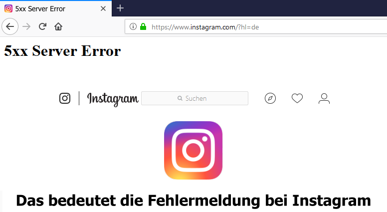 5xx Server Error Instagram (deutsch)