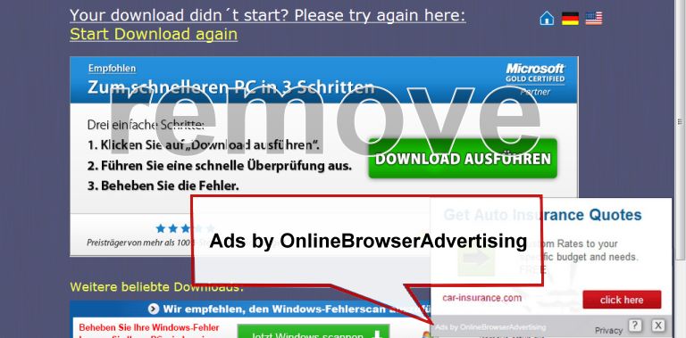 Ads by OnlineBrowserAdvertising entfernen