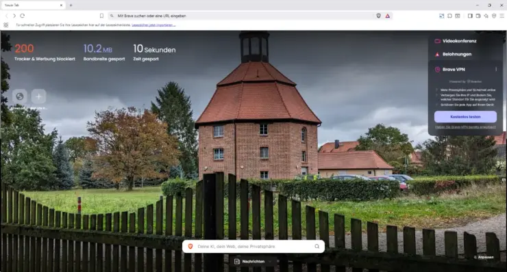 Brave-Browser mit Statistiken (Screenshot)