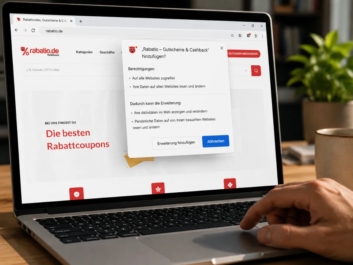 Browser-Extension Berechtigungs-Dialog vor der Installation