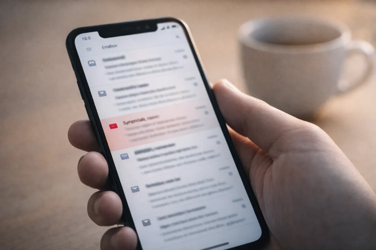 Phishing-Mail am Smartphone
