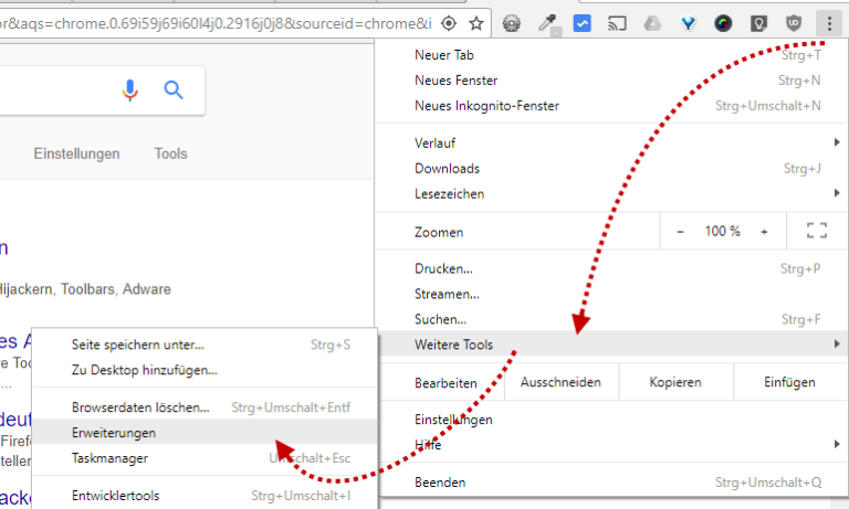 Google Chrome Erweiterungen bearbeiten