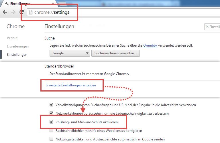 Chrome Sicherheitseinstellungen Chrome Sicherheitseinstellungen