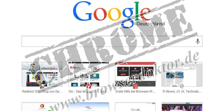 Google Chrome Startseite und neuer Tab