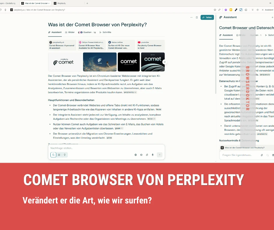 Comet Browser von Perplexity (Screenshot)