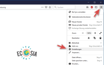 Firefox Einstellungen zum Einrichten von Ecosia als Suchmaschine