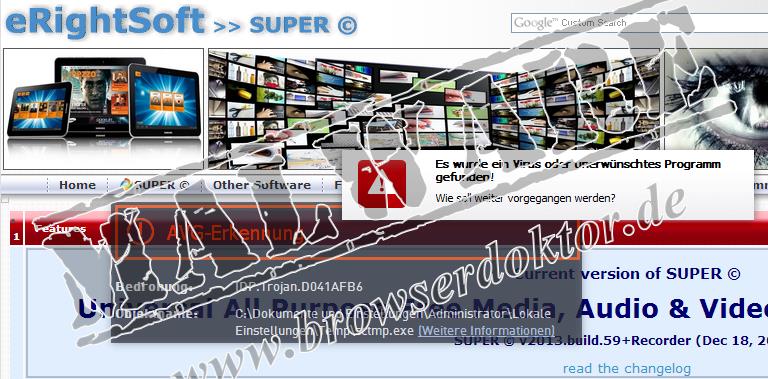 Trojaner und Spyware in eRightSoft SUPER