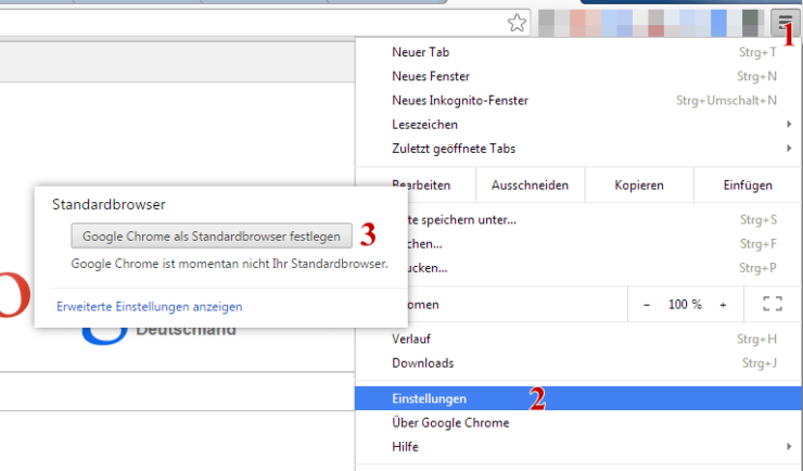 Google Chrome als Standardbrowser festlegen
