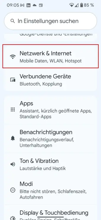 Smartphone-Einstellungen