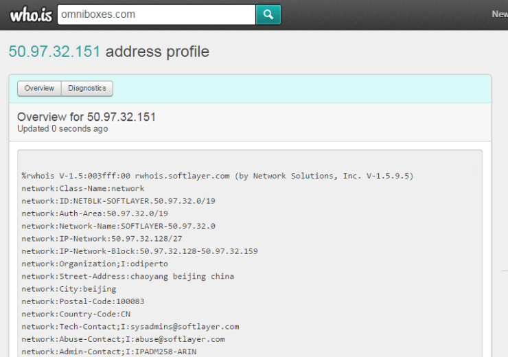 Whois omniboxes.com IP 50.97.32.151