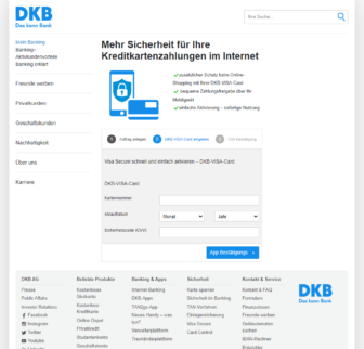DKB Phishing-Website - Formular für Kreditkartendaten