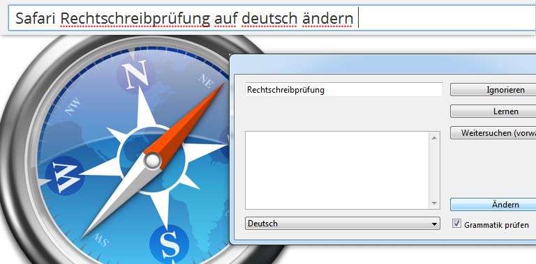 Safari Browser: Rechtschreibprüfung ändern