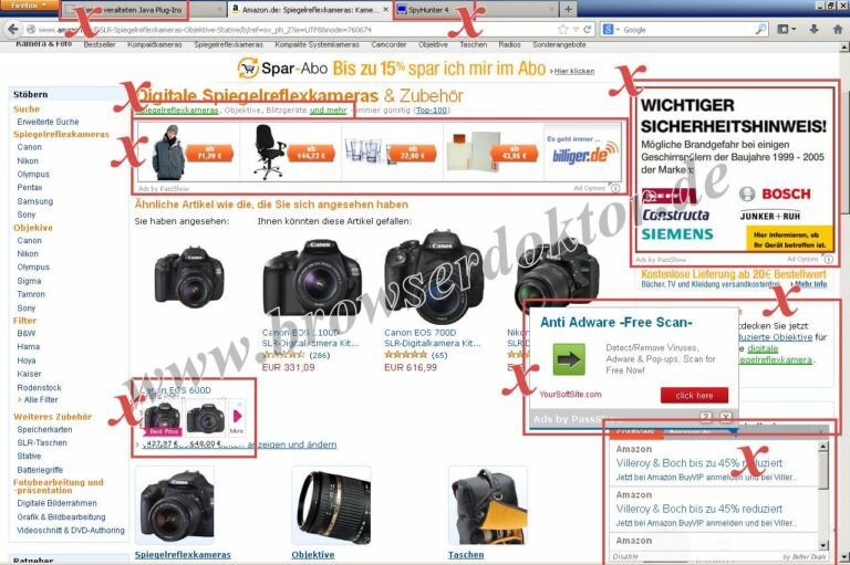 Save Sense Werbeflut beim Aufruf des Amazon-Webshop