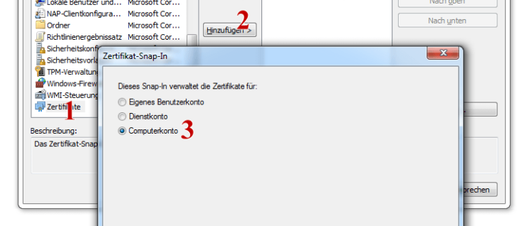 Snap-In anlegen: Zertifikate