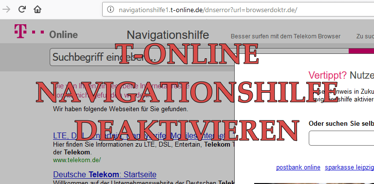 T-online Navigationshilfe deaktivieren