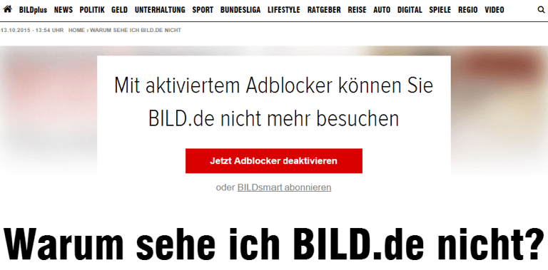 Warum sehe ich Bild.de nicht?