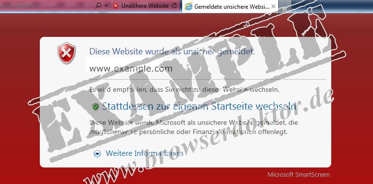 Website blockiert - Microsoft SmartScreen-Filter