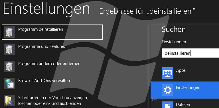 Windows Programm deinstallieren