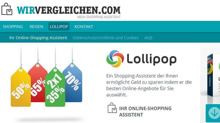 Screenshot: wirvergleichen.com (Lollipop Network)