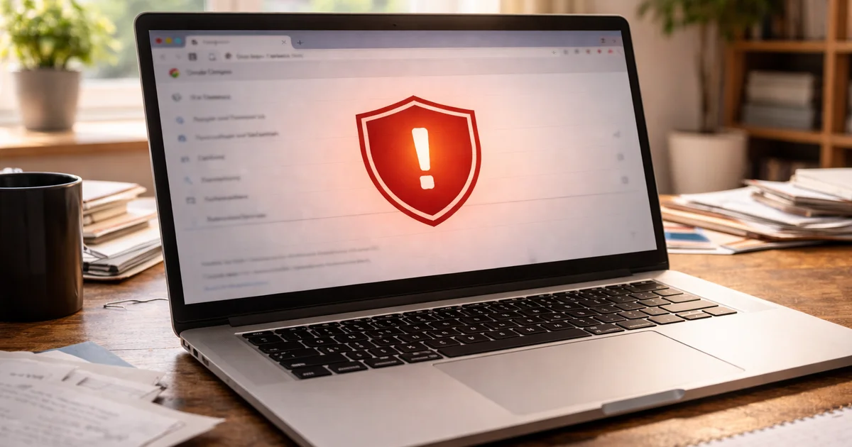 Chrome Browser mit Update-Warnung