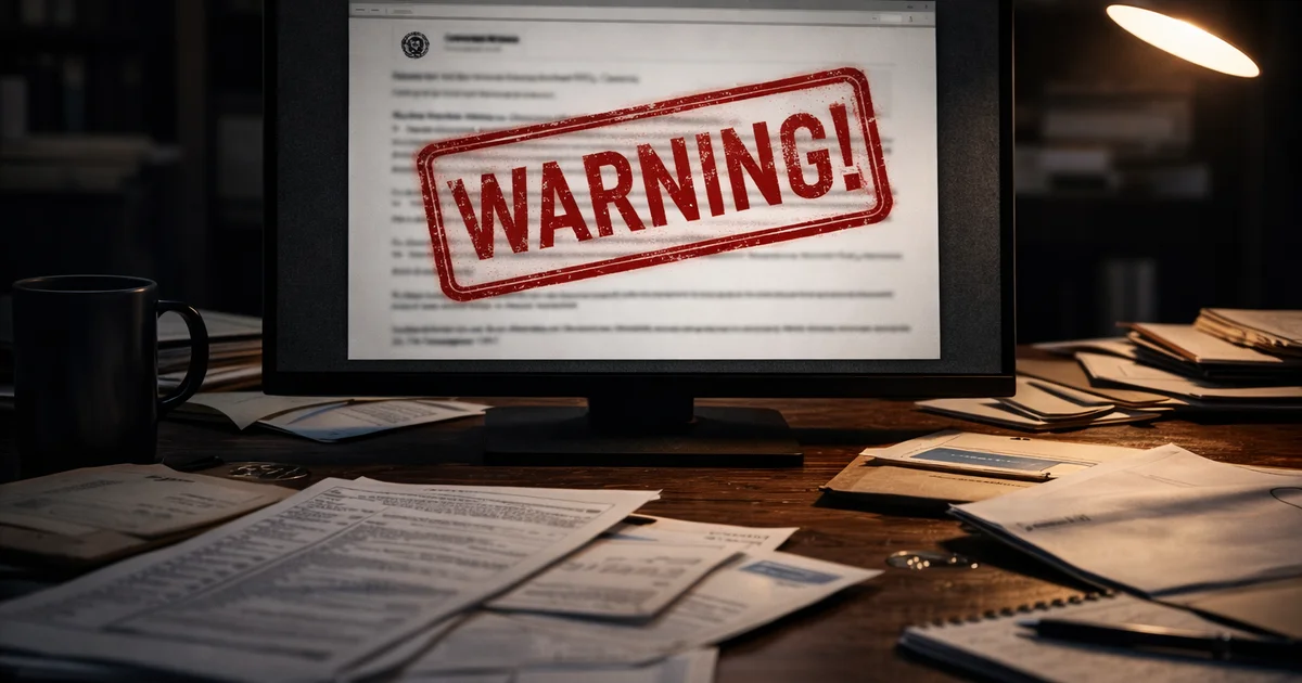 Laptop mit gef&auml;lschter Steuer-Mail auf dem Bildschirm